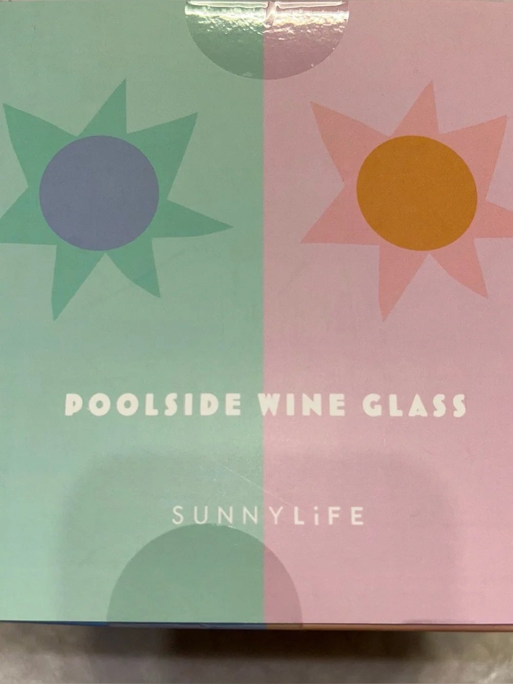 Sunnylife Set Of 4 Utopia Pool Wine Glasses Pink, Blue, Clear & Yellow NIB - Picture 6 of 7